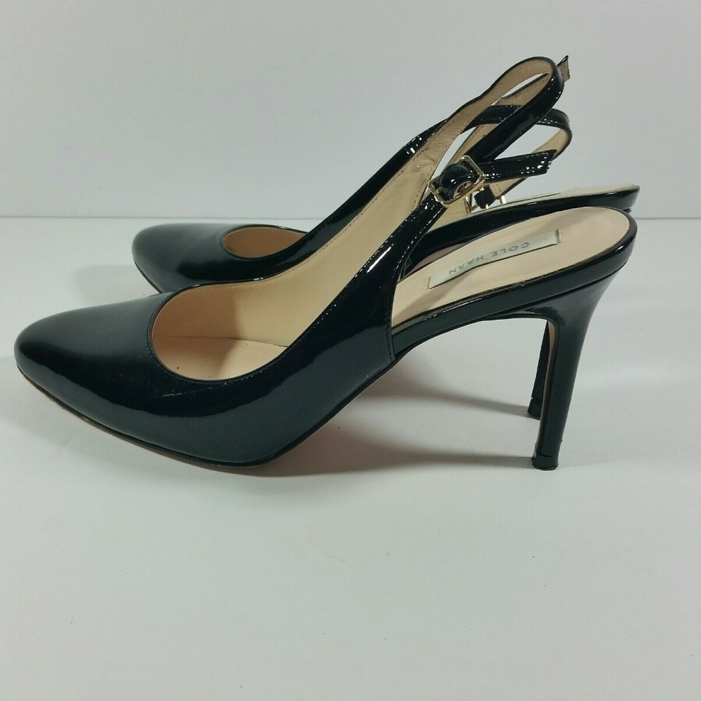 Cole Haan Slingback Closed Toe Pump Heel Patent